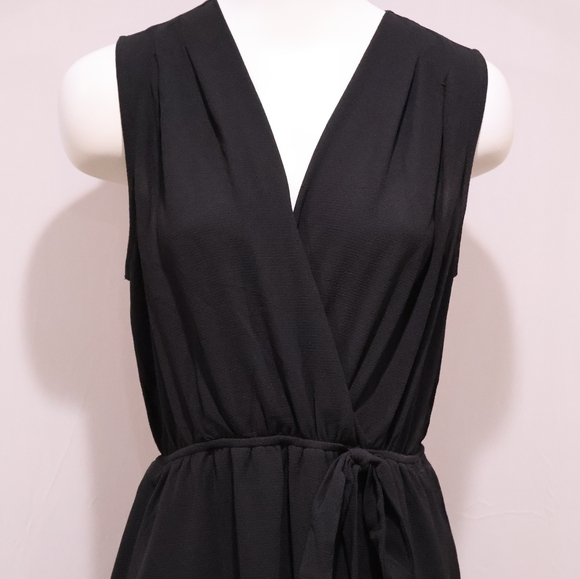 Monteau Black Wrap Midi Dress - Picture 2 of 9
